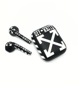 Наушники Apple AirPods 2 Color Total Off-White Black White, Off-White Чёрно-белые — фото 1