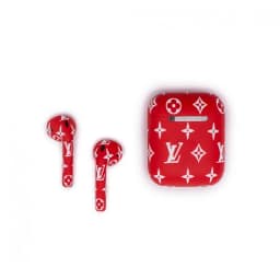 Наушники Apple AirPods 2 Color Total L V Supreme Red Matte, L V Supreme красный — фото 3