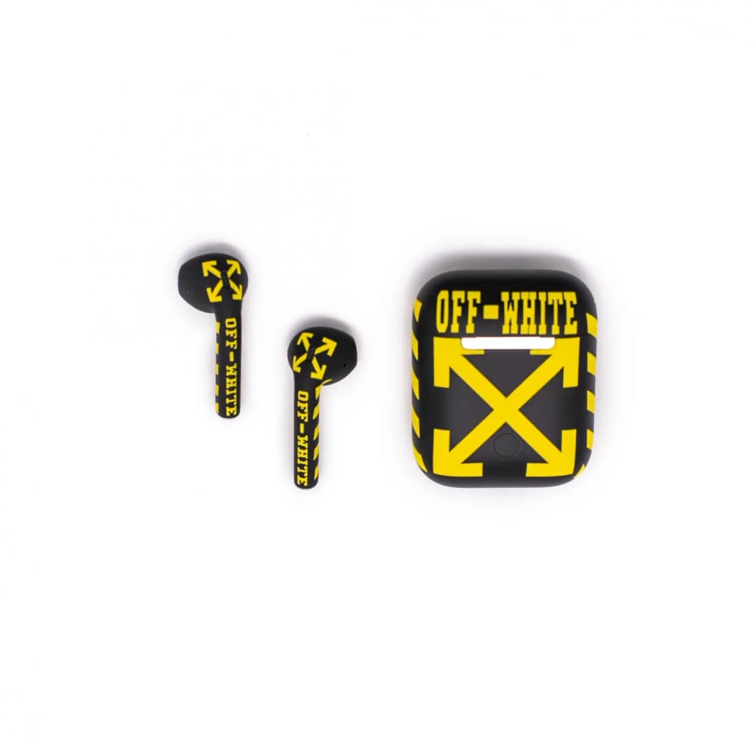 Наушники Apple AirPods 2 Color Total Off-White Black Yellow, Off-White Чёрно-жёлтые — фото 3