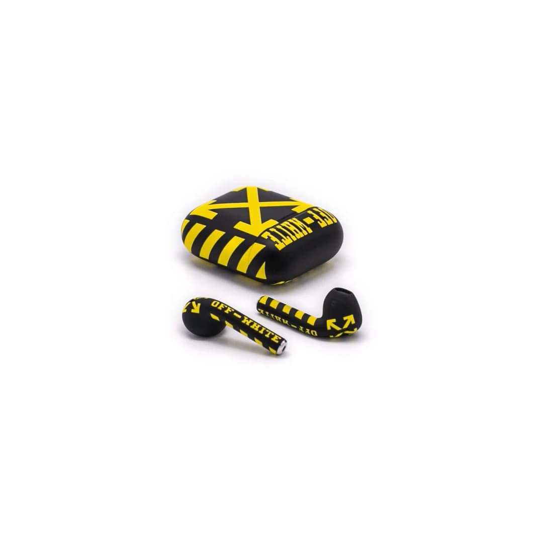 Наушники Apple AirPods 2 Color Total Off-White Black Yellow, Off-White Чёрно-жёлтые — фото 4