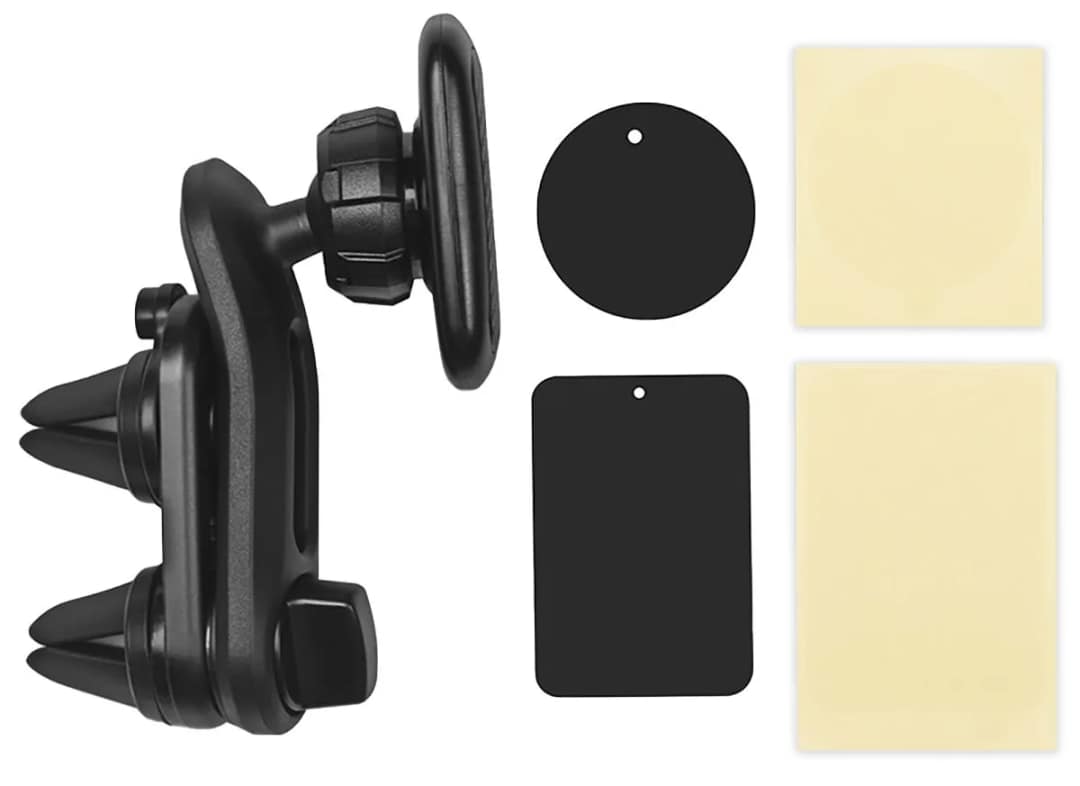 Автомобильный держатель Hoco CA68 Sagittarius series double air Outlet magnetic holder магнитный универсальный в решетку Black, Черный — фото 6