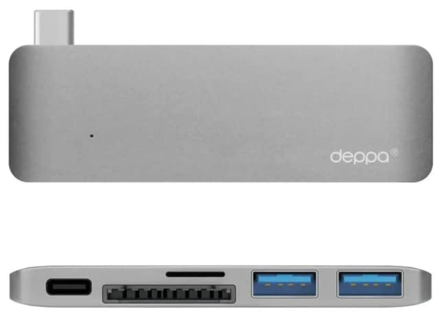 Хаб Deppa USB-C 5 в 1 Space, Gray