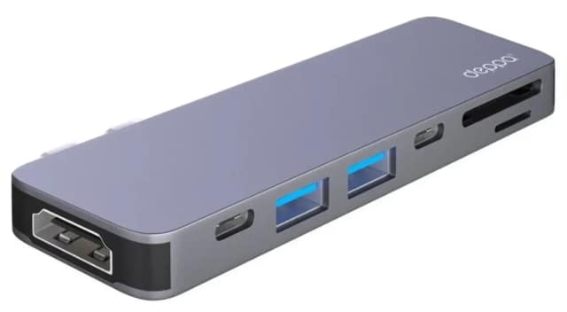 Хаб Deppa USB-C 7 в 1 Space, Gray