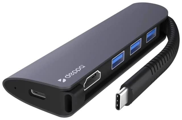Хаб Deppa USB-C 5 в 1 Space, Gray