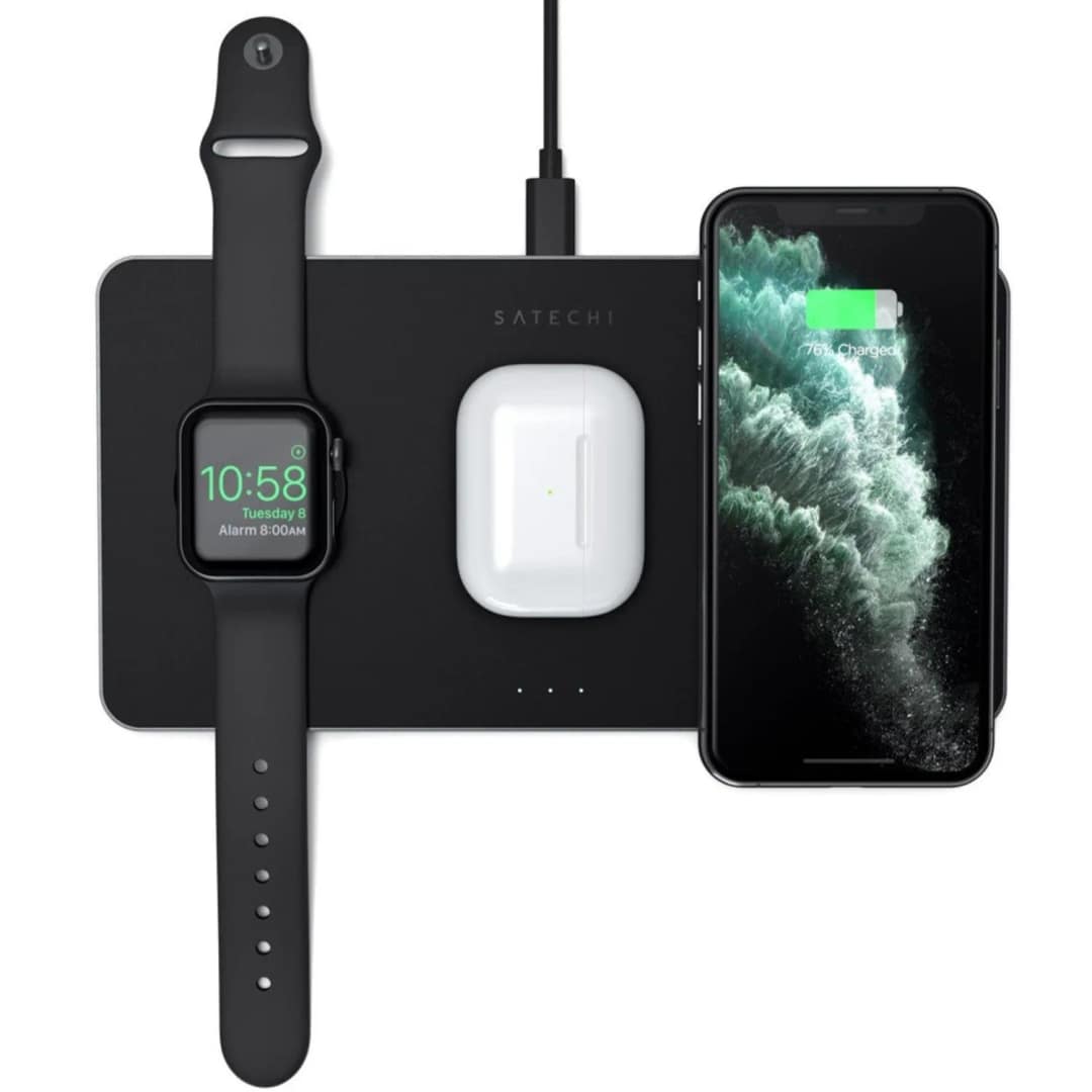 Беспроводное зарядное устройство Satechi 15W ST-X3TWCPM Space Grey, Space gray — фото 4
