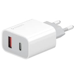 Сетевое зарядное устройство Deppa 18W USB-A USB-C 11399, White — фото 1