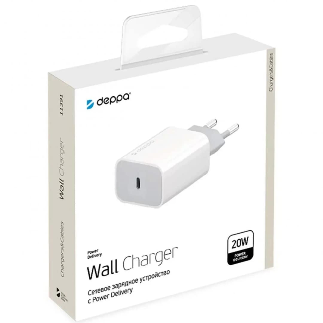 Сетевое зарядное устройство Deppa 20W USB-C 11391, White — фото 2