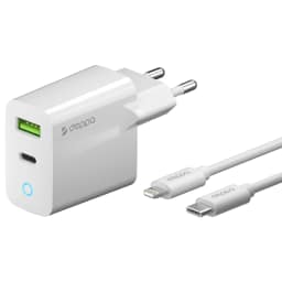 Сетевое зарядное устройство Deppa 20W USB-A USB-C 11396, White — фото 1