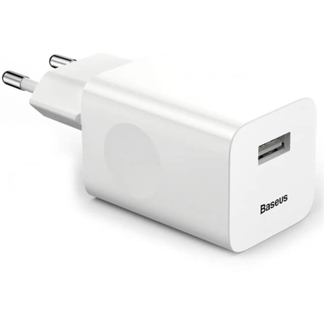 Сетевое зарядное устройство Baseus 24W USB-A CCALL-BX02, White