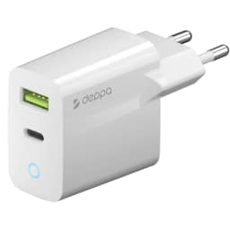 Сетевое зарядное устройство Deppa 65W USB-A USB-C 11397, White — фото 1