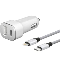 Автомобильное зарядное устройство Deppa 18W USB-A USB-C 11292, White — фото 1