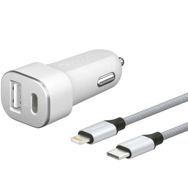 Автомобильное зарядное устройство Deppa 18W USB-A USB-C 11292, White