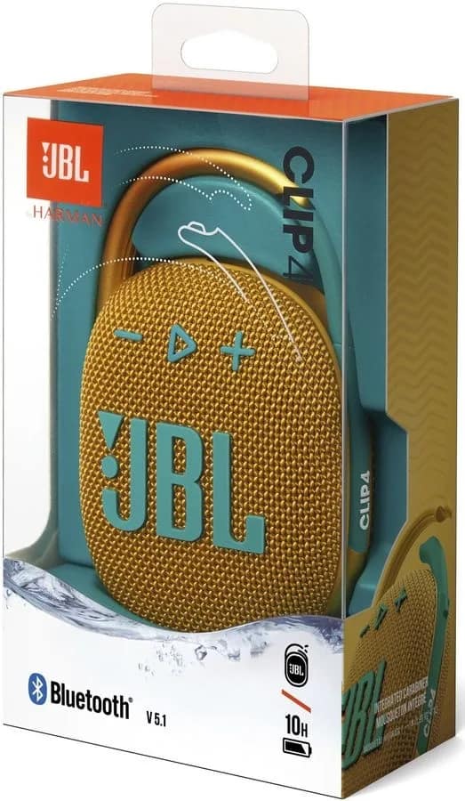 Портативная колонка JBL Clip 4 Yellow, Золотистый — фото 4