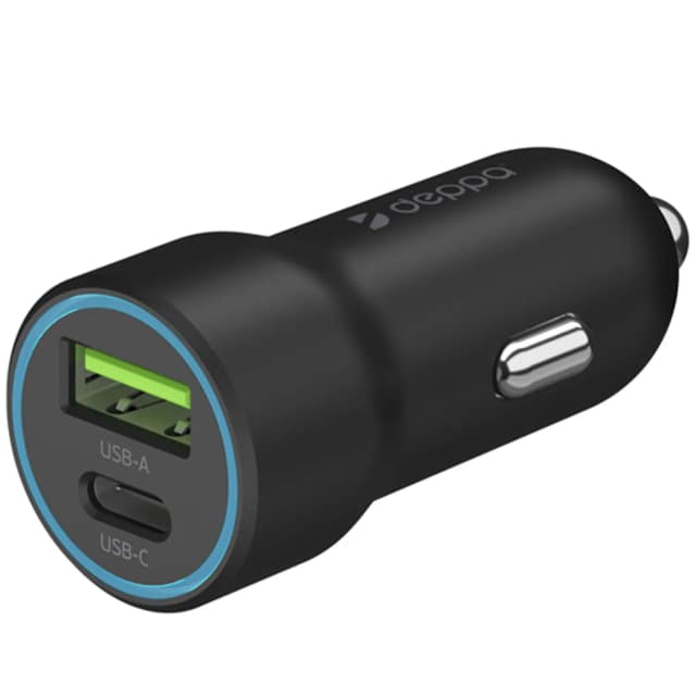 Автомобильное зарядное устройство Deppa 20W USB-A USB-C 11298, Black