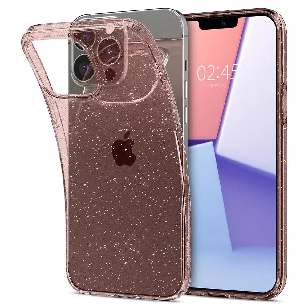 Чехол Spigen Liquid Crystal для iPhone 13 Pro Max Glitter Rose, Pink — фото 7
