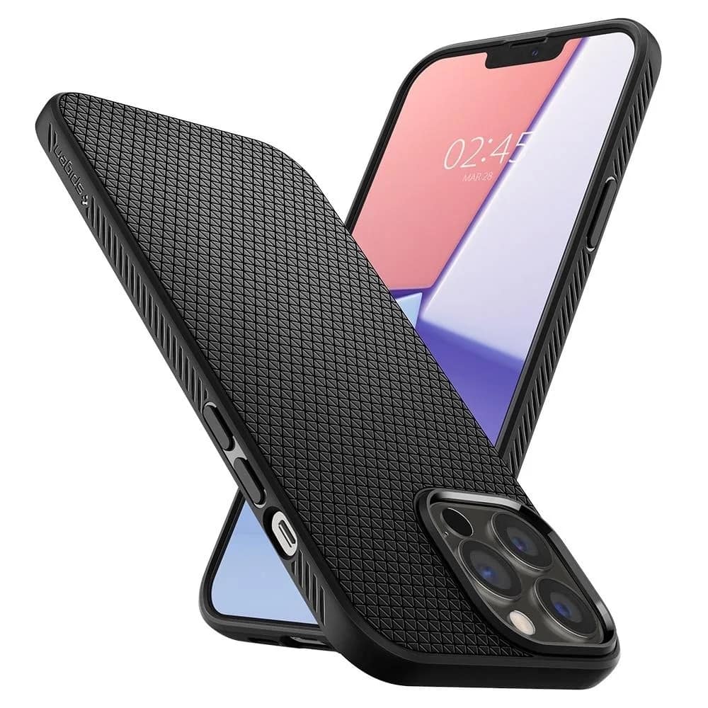 Чехол Spigen Liquid Air для iPhone 13 Pro Max Matte, Black — фото 9