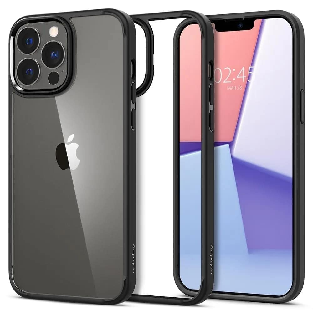 Чехол Spigen Ultra Hybrid для iPhone 13 Pro Max Matte Black, Прозрачный — фото 2
