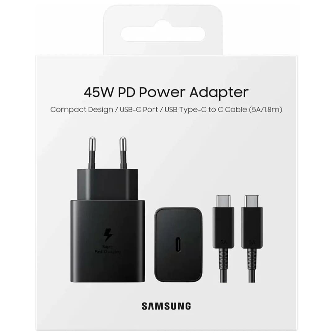 Сетевое зарядное устройство Samsung 45W PD USB-C EP-T4510 Cable, Black — фото 5
