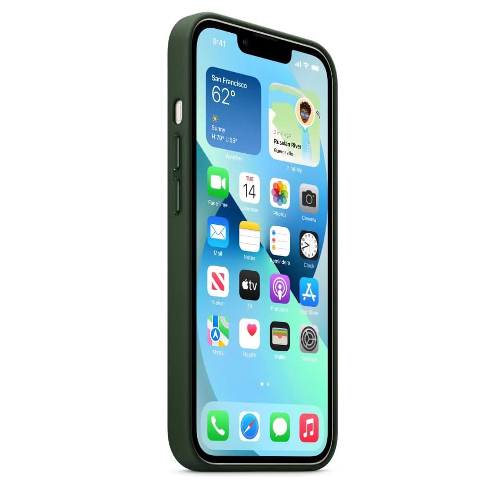 Кожаный чехол Apple MagSafe для iPhone 13 Зелёная секвойя, Green — фото 3
