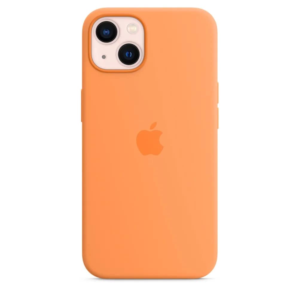 Силиконовый чехол Apple MagSafe для iPhone 13 Весенняя мимоза, Orange — фото 4