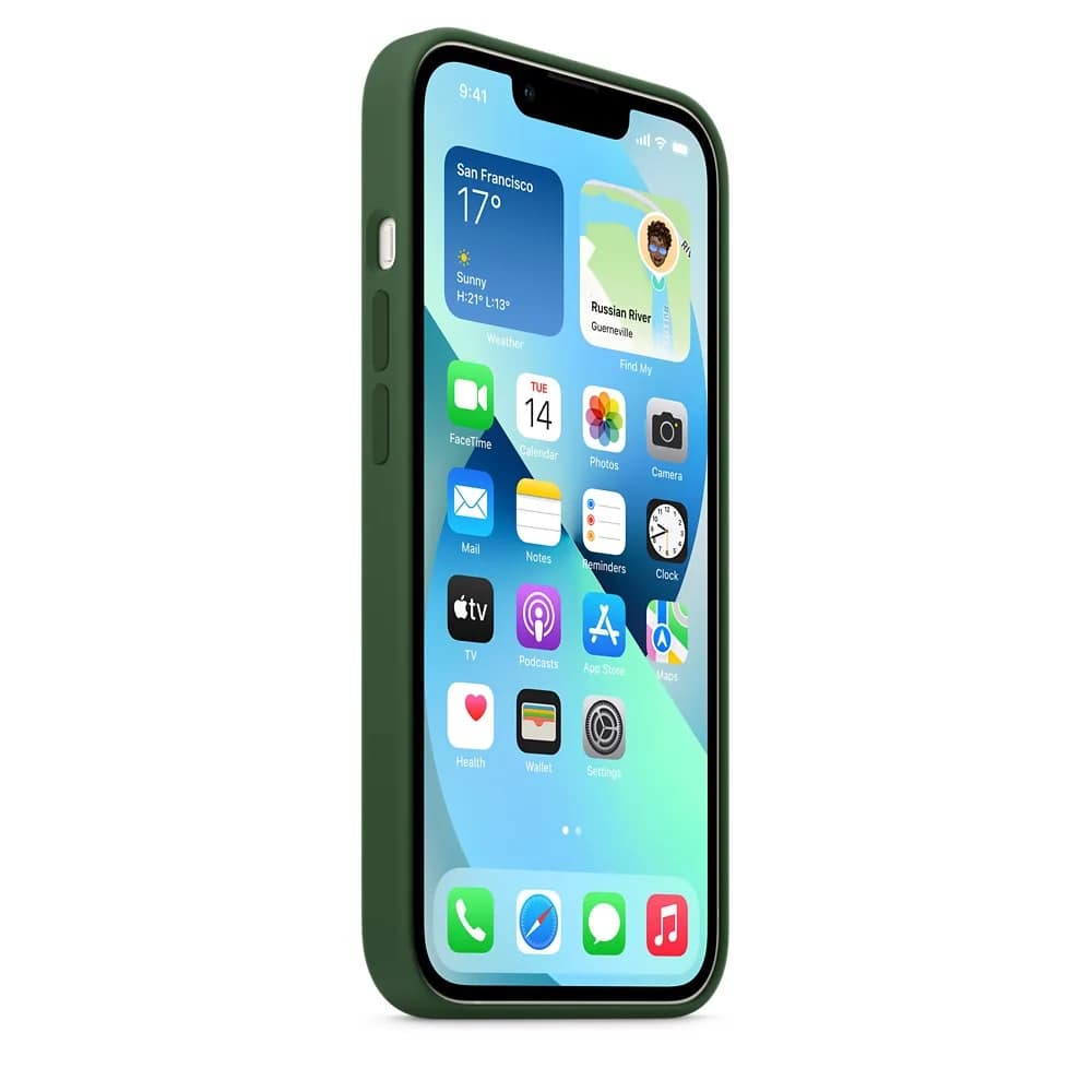 Силиконовый чехол Apple MagSafe для iPhone 13 Зелёный клевер, Green — фото 2