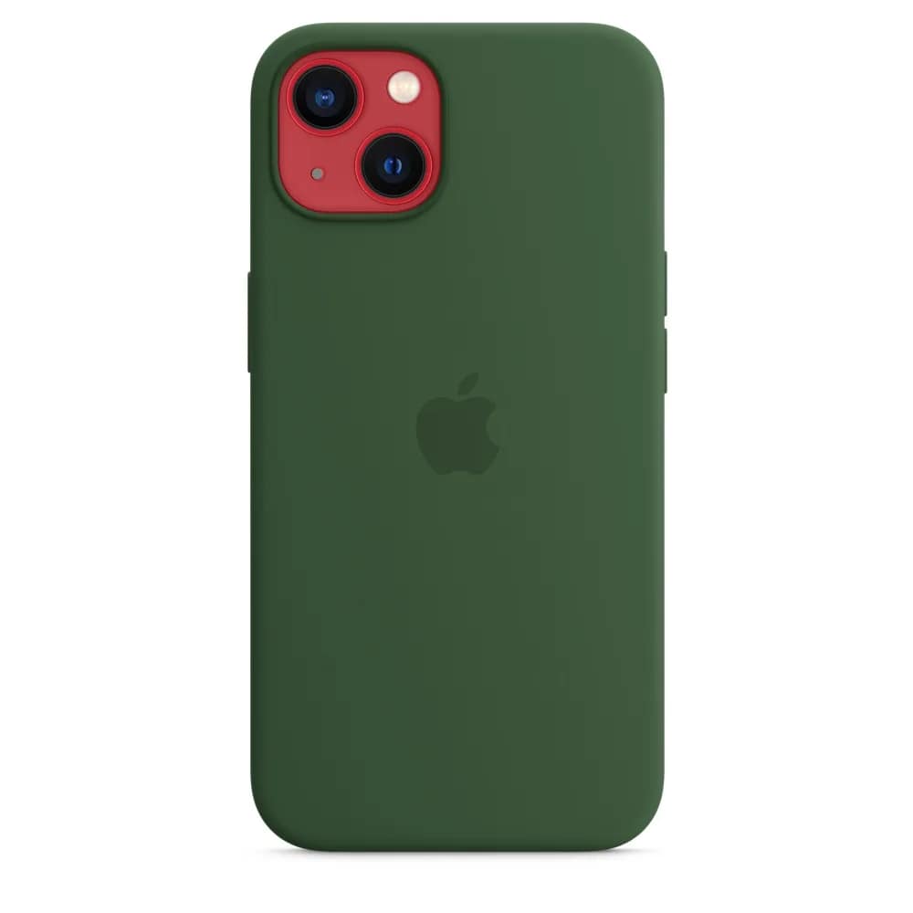 Силиконовый чехол Apple MagSafe для iPhone 13 Зелёный клевер, Green — фото 3