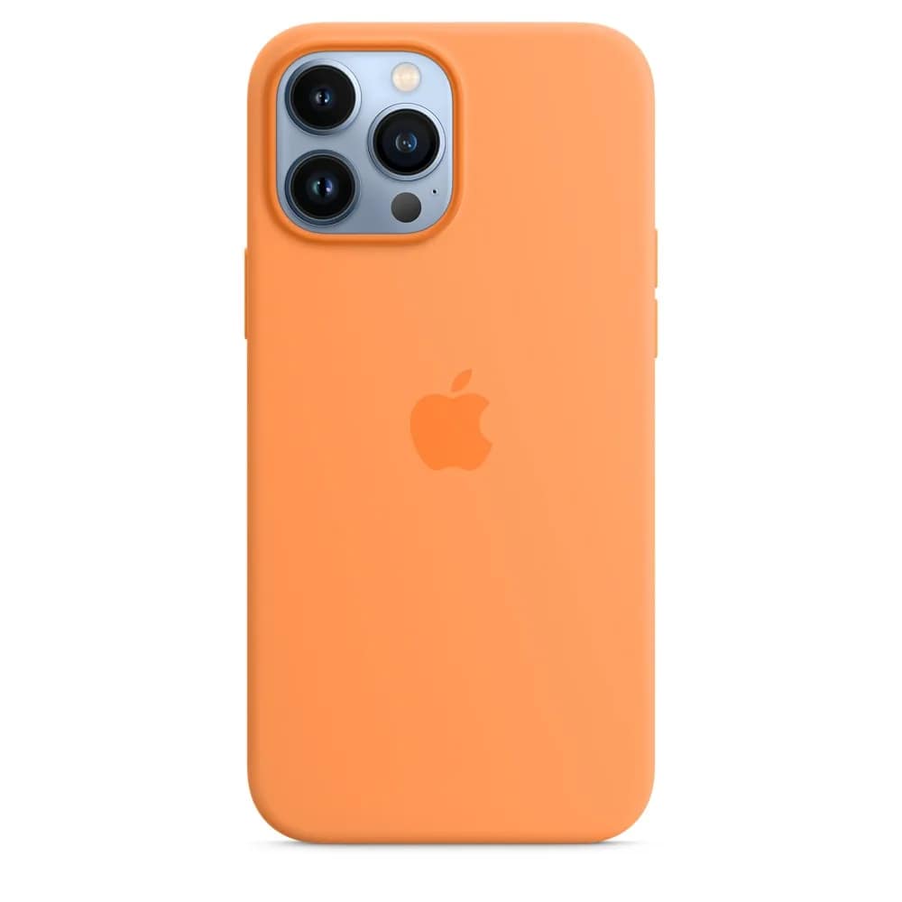 Силиконовый чехол Apple MagSafe для iPhone 13 Pro Max Весенняя мимоза, Orange — фото 3