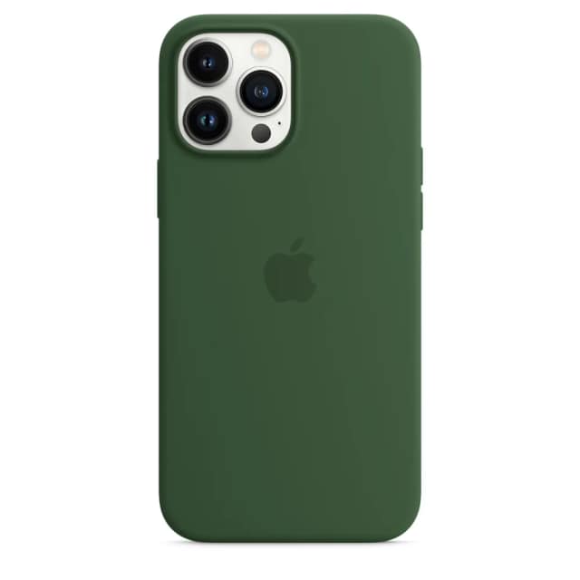 Силиконовый чехол Apple MagSafe для iPhone 13 Pro Max Зелёный клевер, Midnight Green