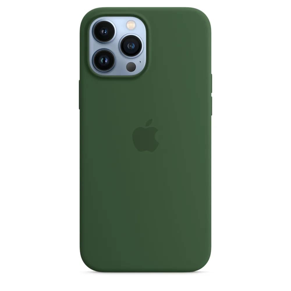Силиконовый чехол Apple MagSafe для iPhone 13 Pro Max Зелёный клевер, Midnight Green — фото 2