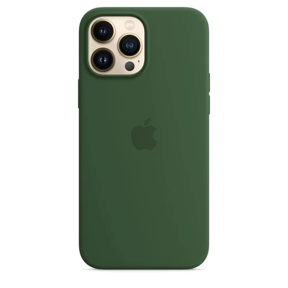 Силиконовый чехол Apple MagSafe для iPhone 13 Pro Max Зелёный клевер, Midnight Green — фото 3
