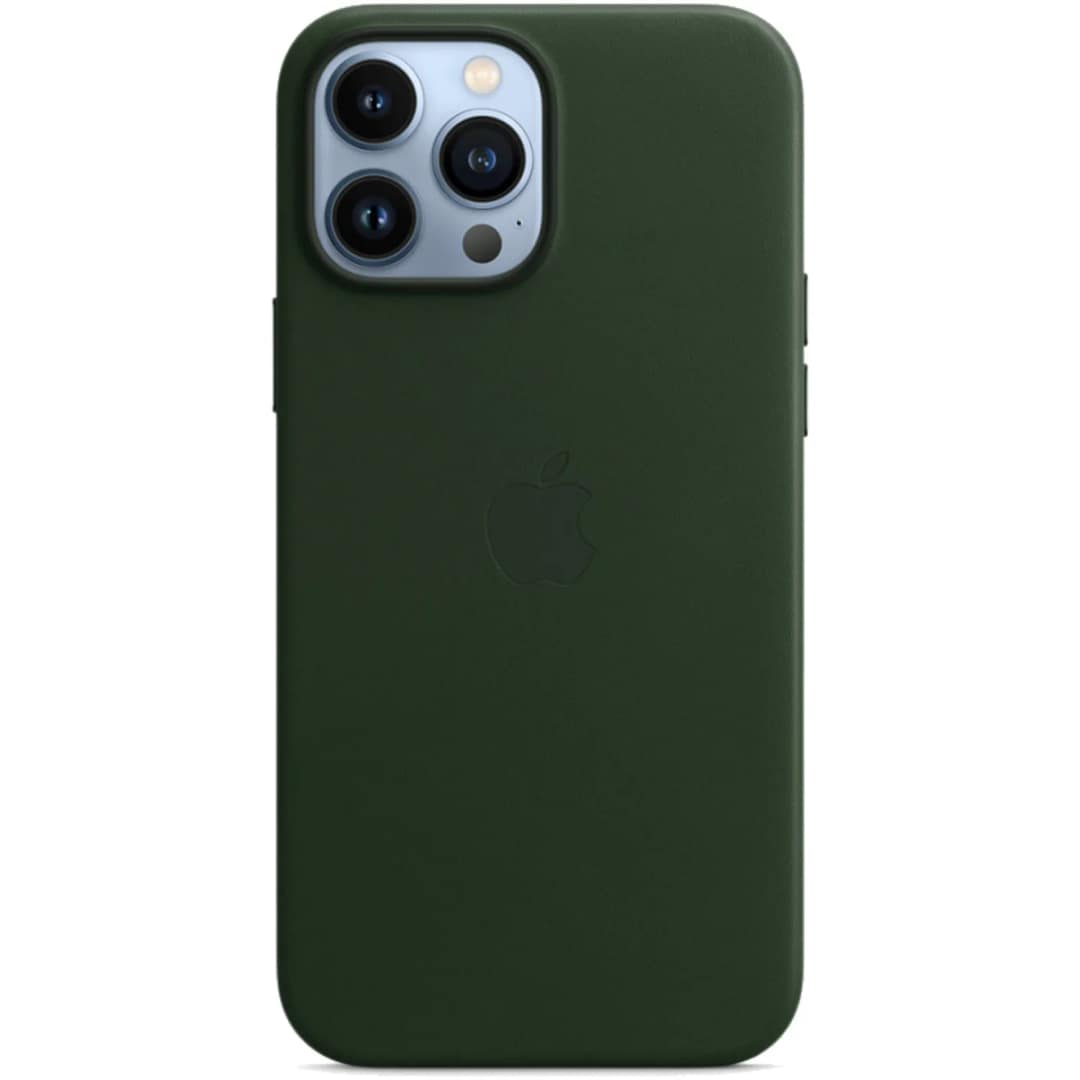 Кожаный чехол Apple MagSafe для iPhone 13 Pro Max Зелёная секвойя, Midnight Green — фото 4