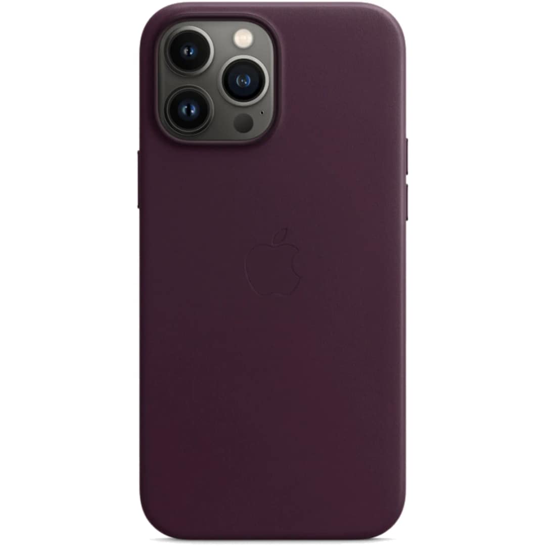 Кожаный чехол Apple MagSafe для iPhone 13 Pro Max Тёмная вишня, Violet — фото 4