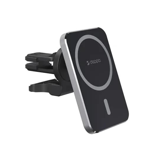 Автомобильный держатель Deppa Mage Safe Qi для iPhone магнитный Black, Черный
