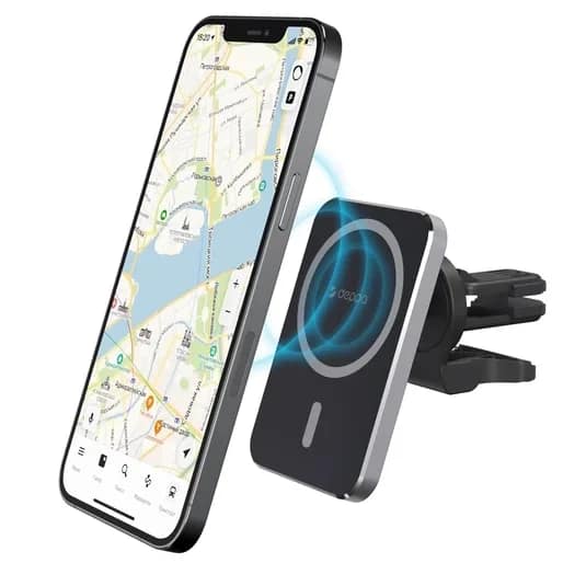 Автомобильный держатель Deppa Mage Safe Qi для iPhone магнитный Black, Черный — фото 3
