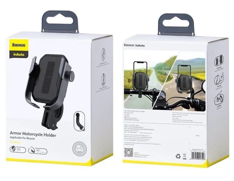 Держатель на руль Baseus Armor Motorcycle Holder SUKJA-01, Black — фото 6