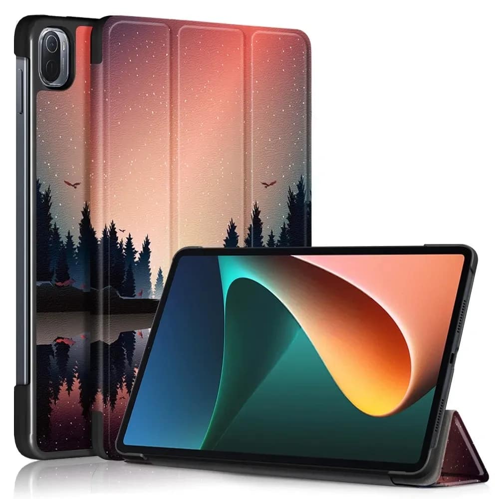 Чехол-книжка Lux Smart Case для XiaoMi Pad 5 с рисунком лес Color, Оранжевый — фото 2