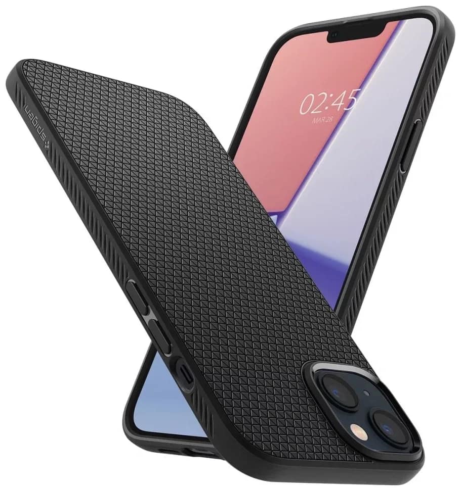 Чехол Spigen Liquid Air для iPhone 14 Matte, Black — фото 3