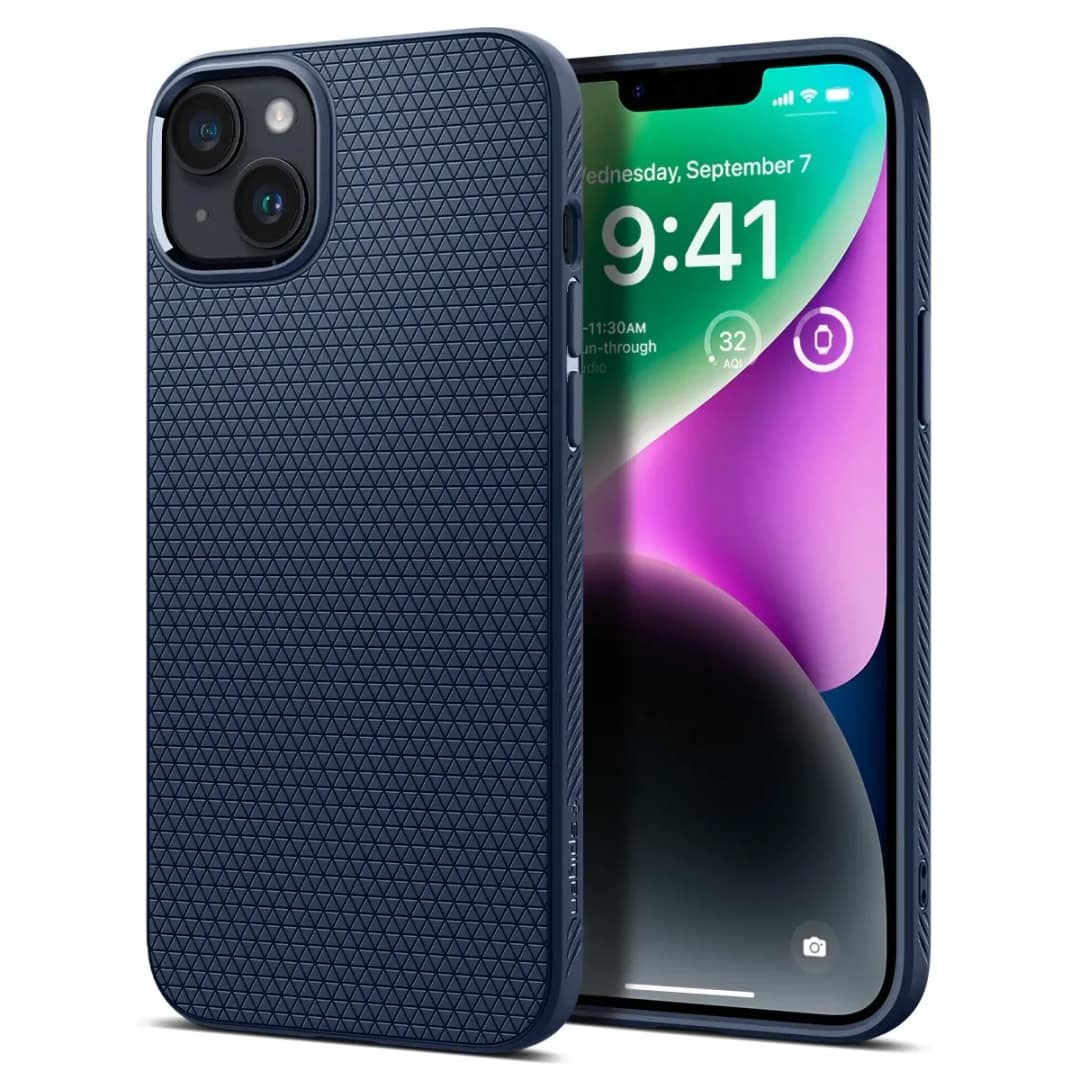 Чехол Spigen Liquid Air для iPhone 14 Plus Navy Blue, Midnight Blue — фото 9