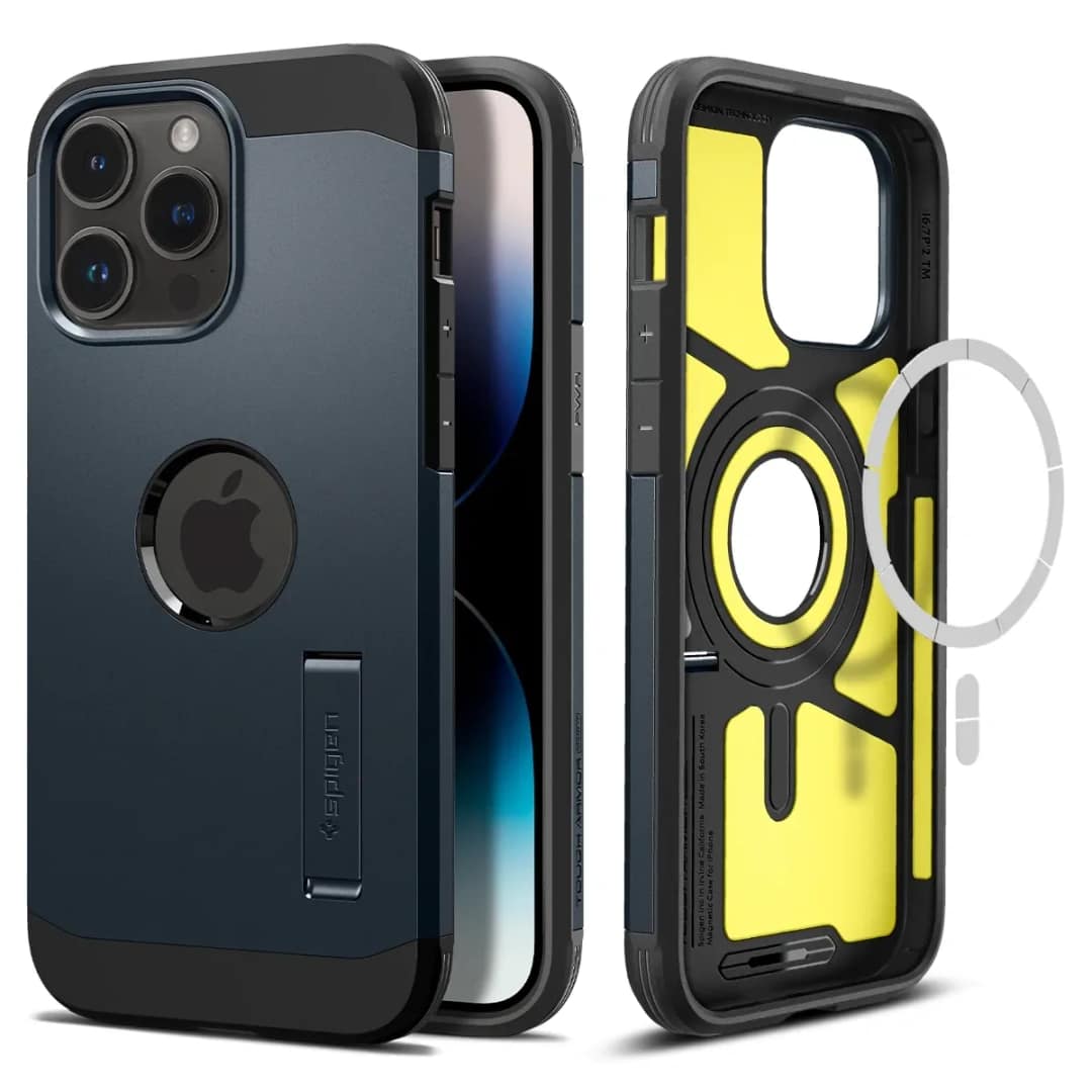 Чехол Spigen Tough Armor MagFit для iPhone 14 Pro Metal Slate, Midnight Blue — фото 11