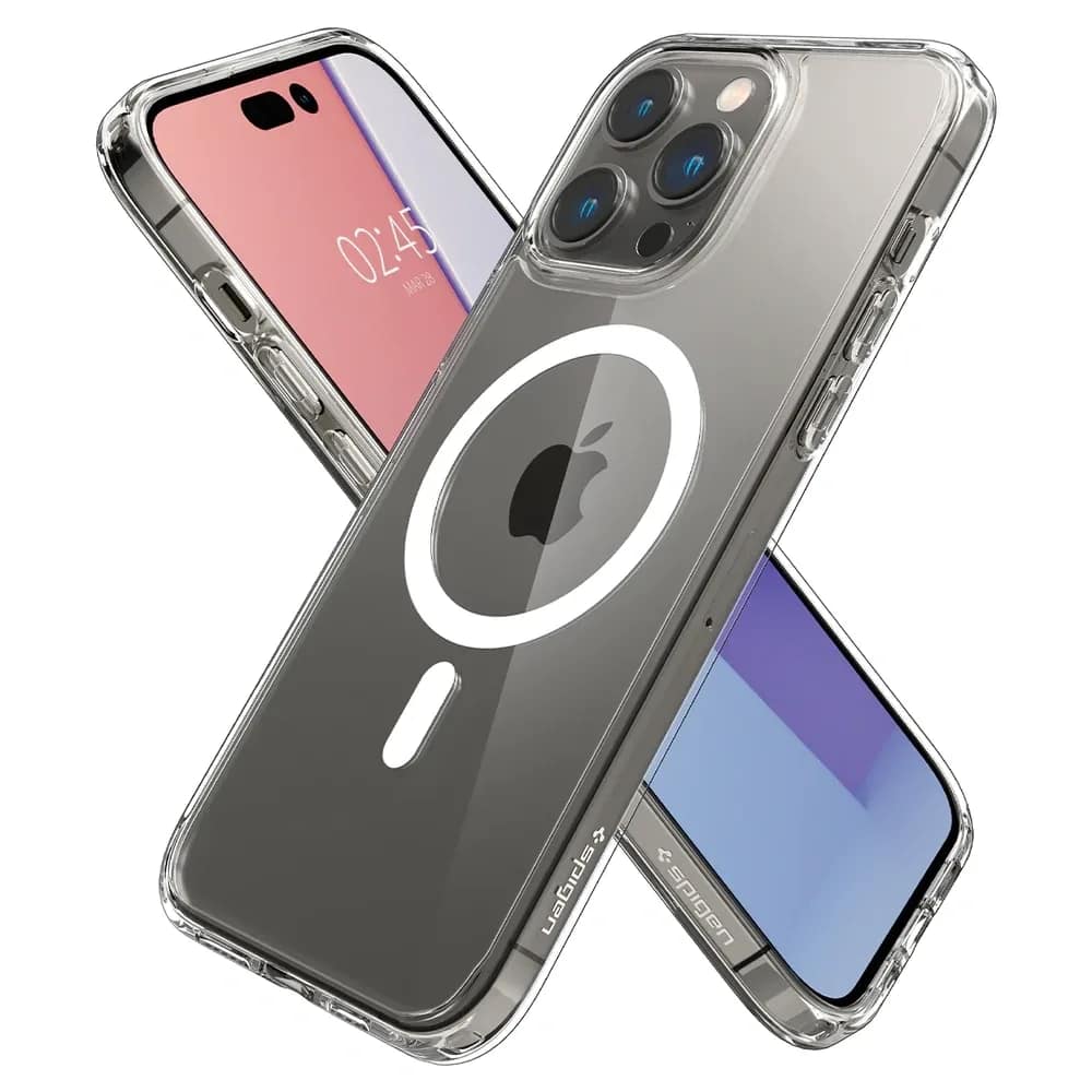 Чехол Spigen Ultra Hybrid MagFit для iPhone 14 Pro Max White, Прозрачный — фото 3