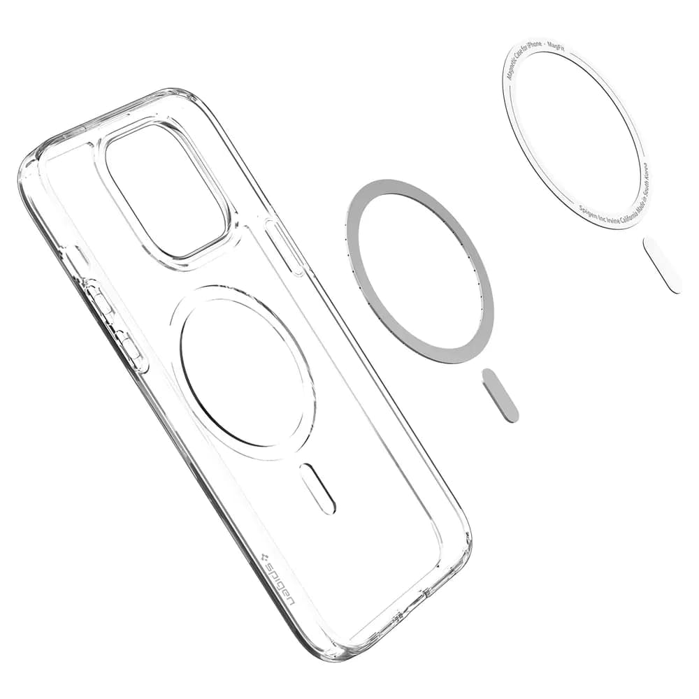 Чехол Spigen Ultra Hybrid MagFit для iPhone 14 Pro Max White, Прозрачный — фото 9