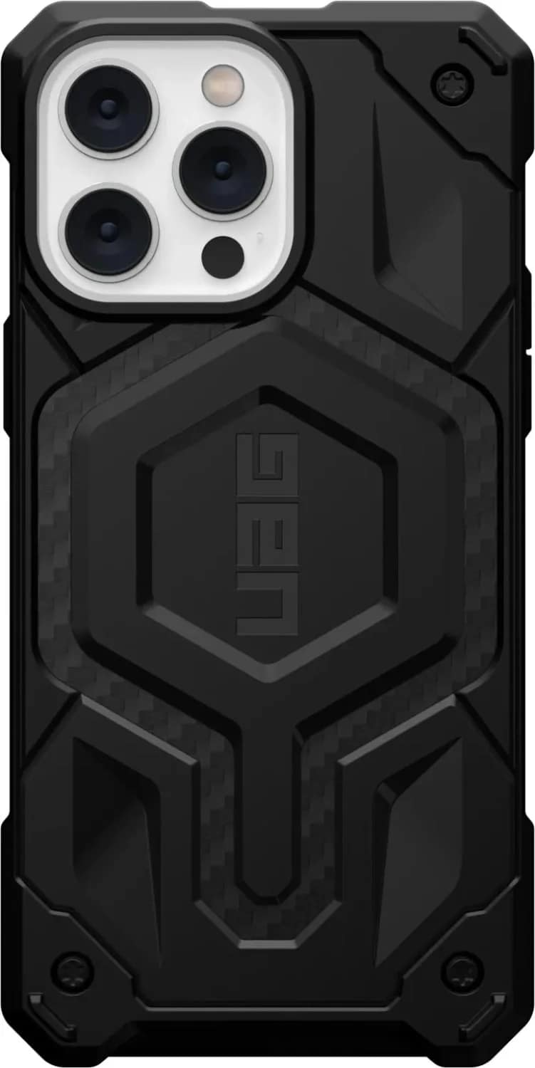 Чехол UAG Monarch Pro For MagSafe для iPhone 14 Pro Max Carbon Fiber, Black — фото 3