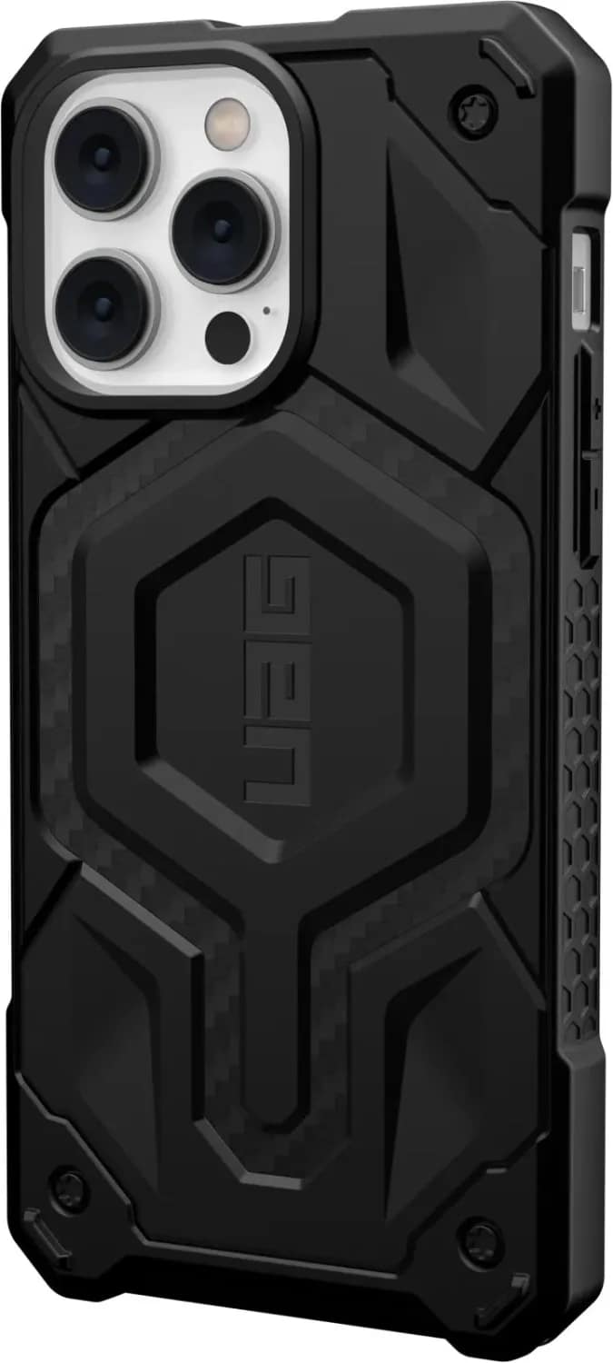 Чехол UAG Monarch Pro For MagSafe для iPhone 14 Pro Max Carbon Fiber, Black — фото 4