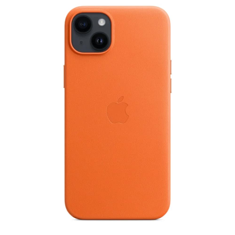 Кожаный чехол Apple MagSafe для iPhone 14, Orange — фото 3