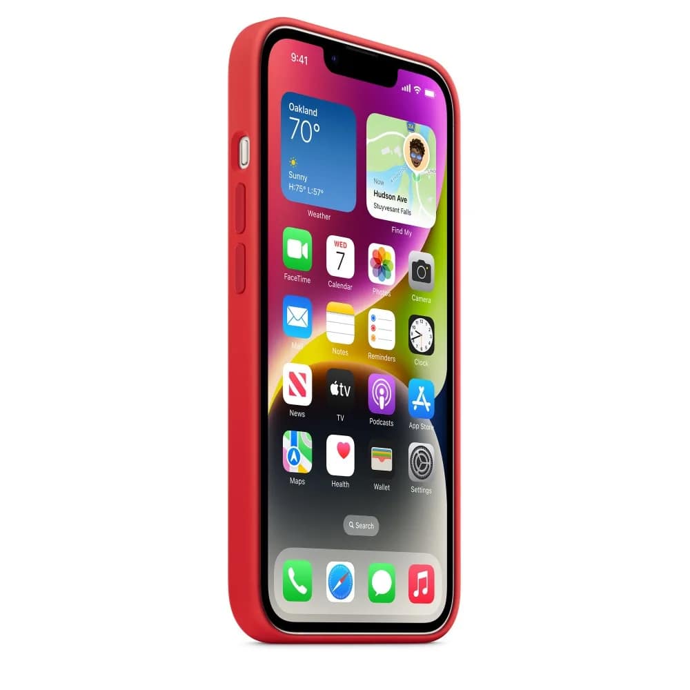 Силиконовый чехол Apple MagSafe для iPhone 14, Red — фото 3