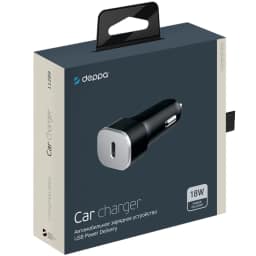 Автомобильное зарядное устройство Deppa 18W USB-C 11289, Black — фото 2