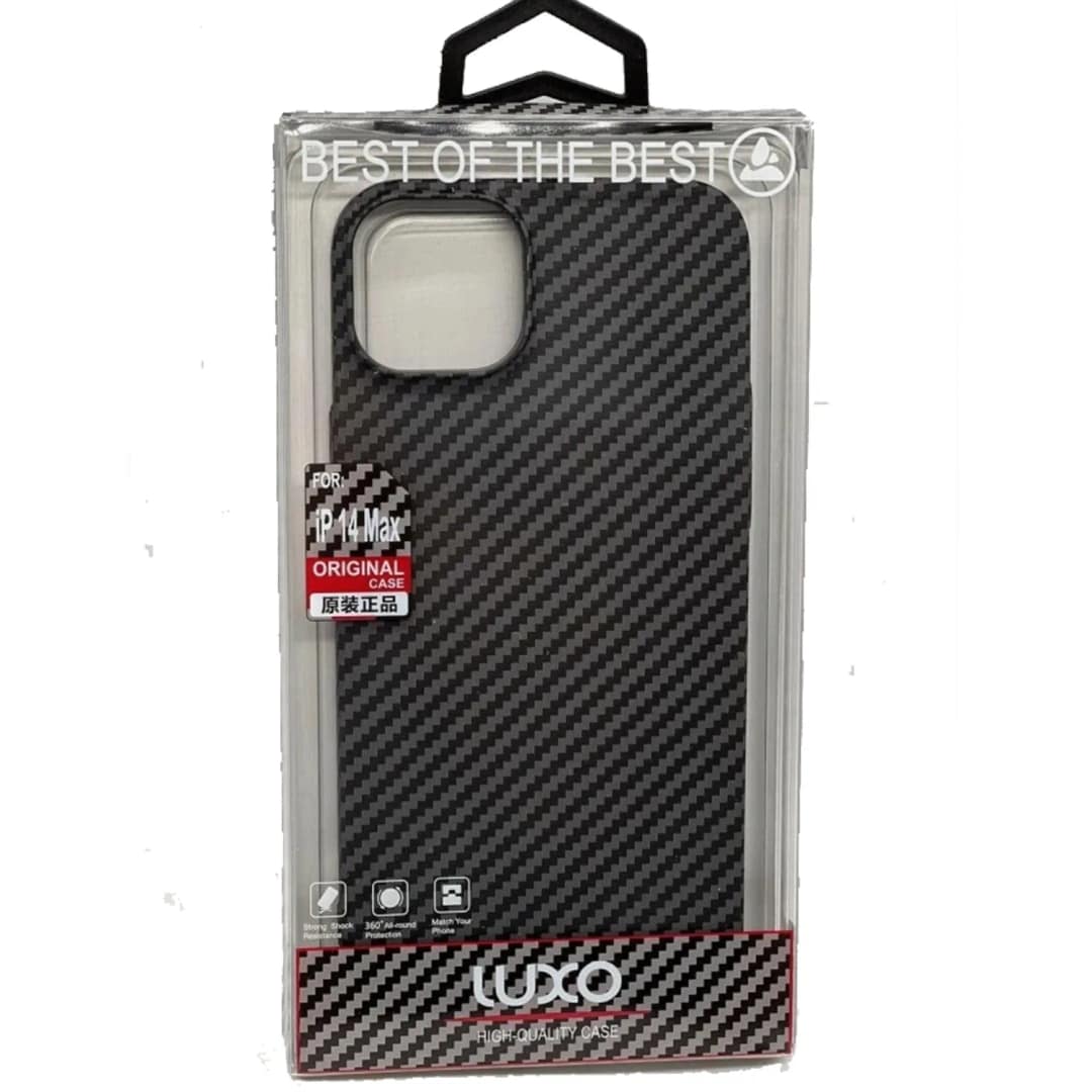 Чехол под карбон и кевлар LUXO для iPhone 14 Pro Max Carbon Gray, Black-Grey (Twill) — фото 2