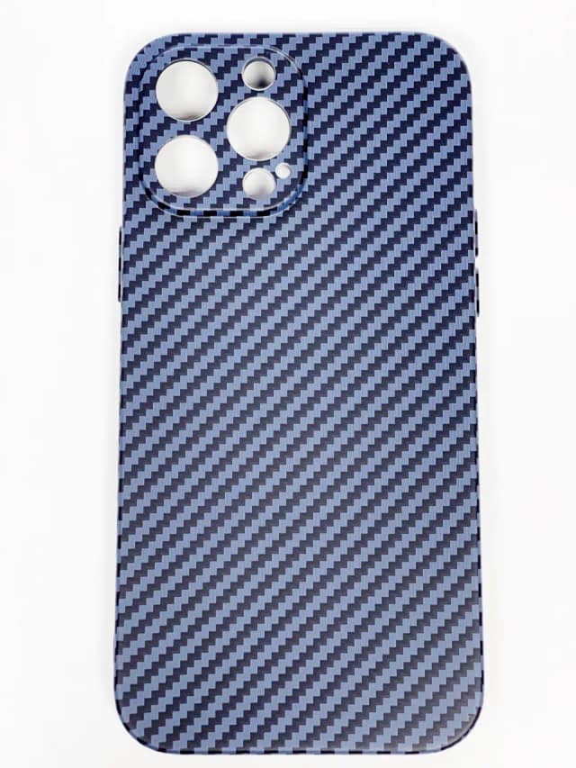 Чехол под карбон и кевлар LUXO для iPhone 14 Pro Carbon Blue, Black-Blue (Twill)