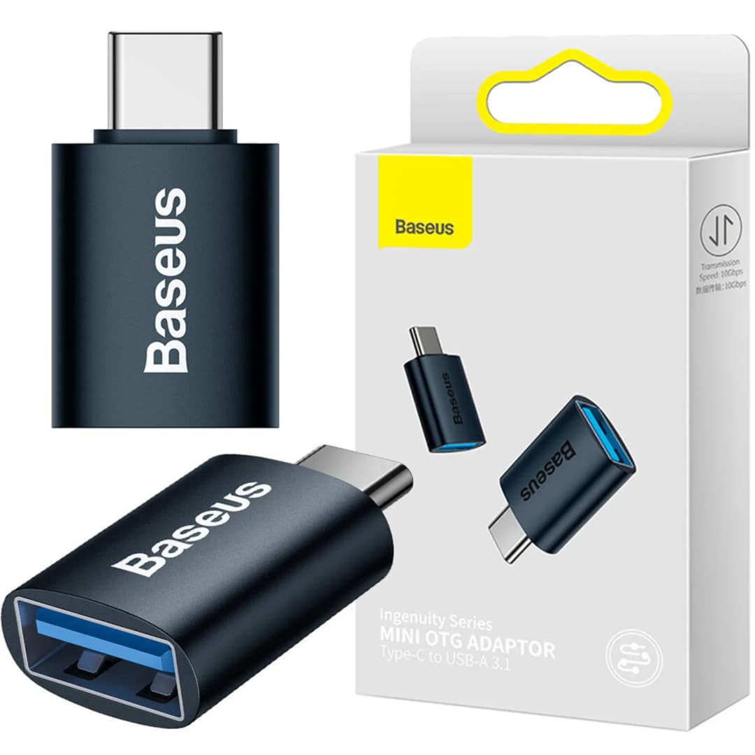 Переходник Baseus USB-C USB-A ZJJQ000001 Black, Черный — фото 2