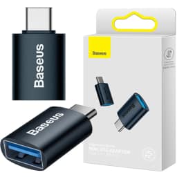 Переходник Baseus USB-C USB-A ZJJQ000001 Black, Черный — фото 2